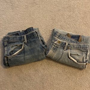 Ripped men’s wrangler jeans. 2 pair